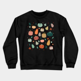 Pumpkins, autumn leaves. Thanksgiving, Halloween, fall illustration Crewneck Sweatshirt